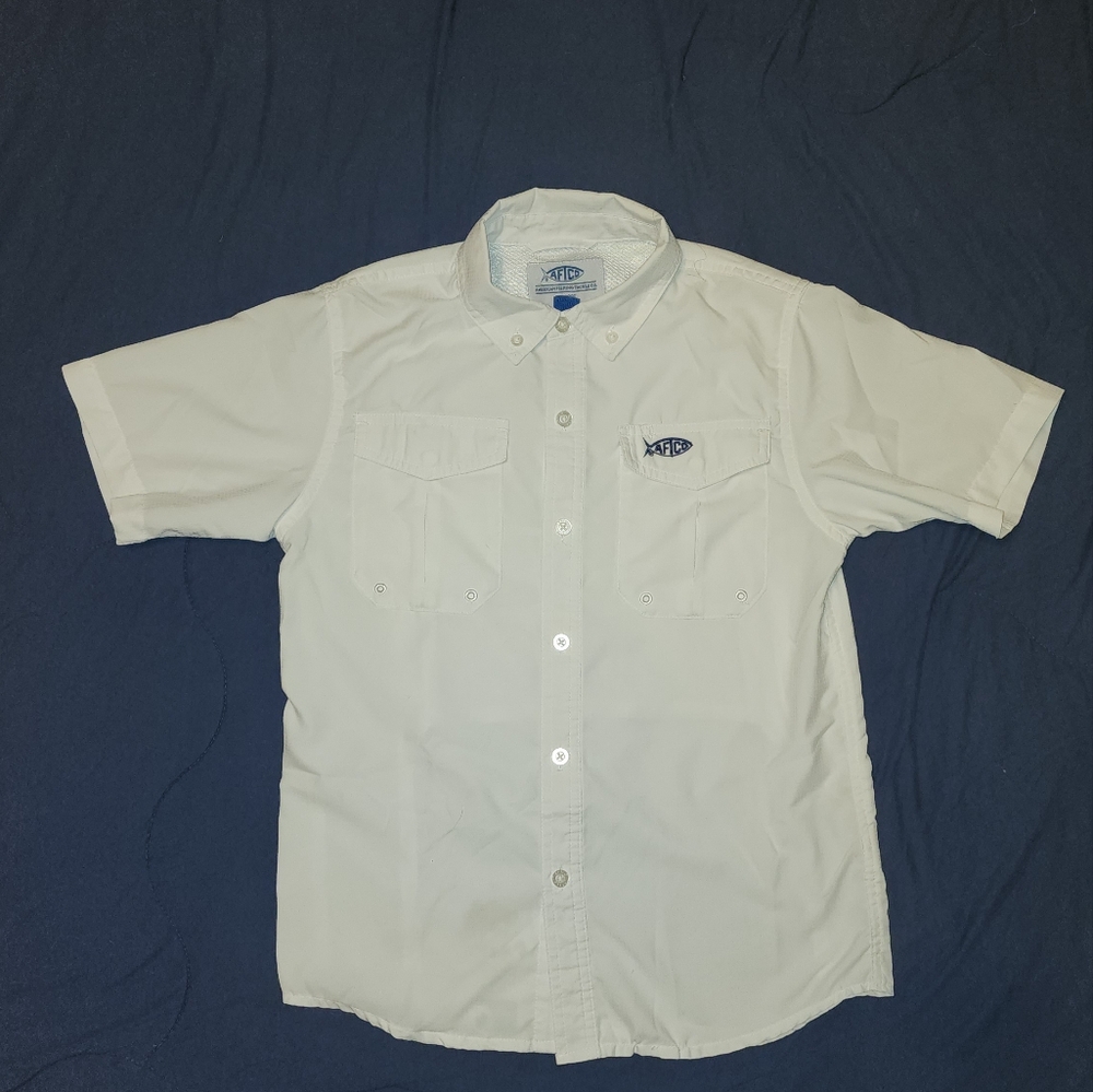 AFTCO White Short Sleeve Youth Shirt